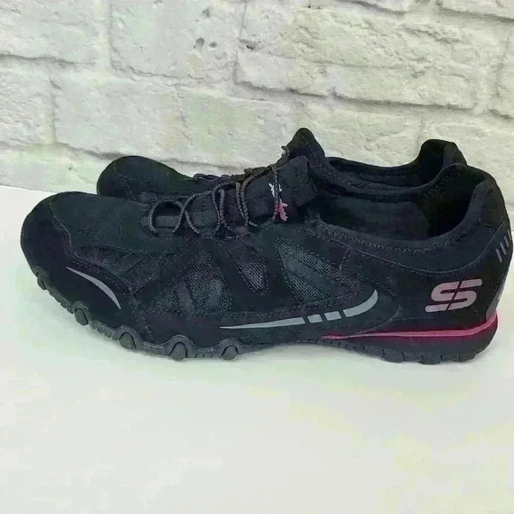 Skechers  black and pink Relaxed fit slip on  Athletic shoes Sz 10 - Picture 8 of 11